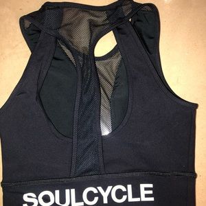 SoulCycle high-neck mesh back sports bra